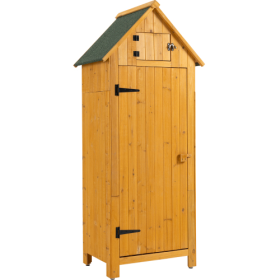 30.3L X 21.3W X 70.5H Outdoor Storage Cabinet Tool Shed Wooden Garden Shed Natural