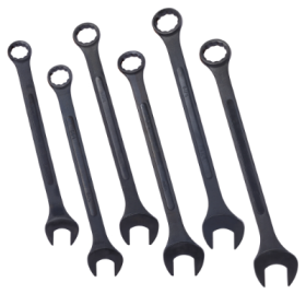 Jumbo Combination Wrench Set Extra Large, SAE, 6-piece,   To 2 Black Oxide, With Pouch