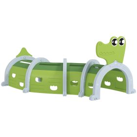 Qaba 76" Kids Playground Tunnel for 3-6 Years to Crawl Through, Crocodile Design