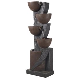 Outdoor Water Fountain 5-Tier Jar-Shaped Cascading 49.61 in Fountains