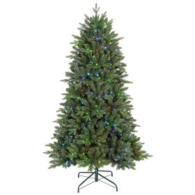 7ft PE/PVC Mixed Tree Electric Flux Xmas Decoration Automatic Artificial Xmas Tree With Fucation RGB LED