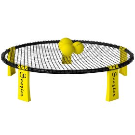 Spike Ball Game Set, Mini Beach Games Set w/ Roundnet, 3 Balls, Pump, Carrying Bag, Portable Outdoor Games for Families