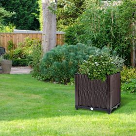Elevated Garden Flowerpot For Outdoor Plants (Color: Brown)