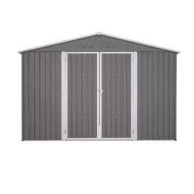 Steel Garden Shed With Double Lockable Door (Option: Gray)
